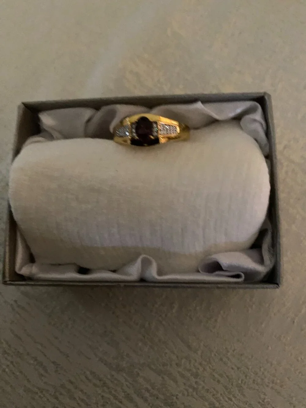 Gold Ring with Red Gemstone